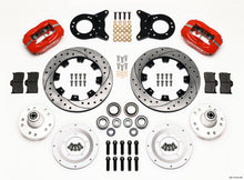 Load image into Gallery viewer, Wilwood Forged Dynalite Front Kit 12.19in Drill Red 1970-1973 Mustang Disc & Drum Spindle