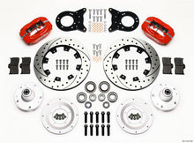 Load image into Gallery viewer, Wilwood Forged Dynalite Front Kit 12.19in Drill Red 1965-1969 Mustang Disc & Drum Spindle