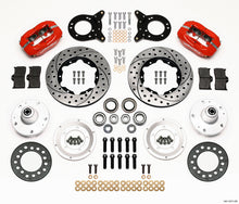 Load image into Gallery viewer, Wilwood Forged Dynalite Front Kit 11.00in Drilled Red 1965-1969 Mustang Disc & Drum Spindle