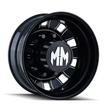 Load image into Gallery viewer, Mayhem 8180 BigRig 24.5x8.25/10x285.75 BP/168mm Offset/220.1mm Hub Rear Black w/ Milled Spokes Wheel