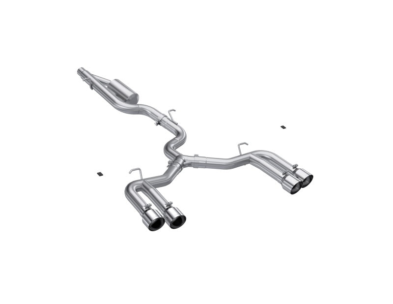 MBRP 22-24 Audi S3 2.0L Armor Pro T304 SS 3in Cat-Back Quad Split Rear Exhaust - Valve Delete