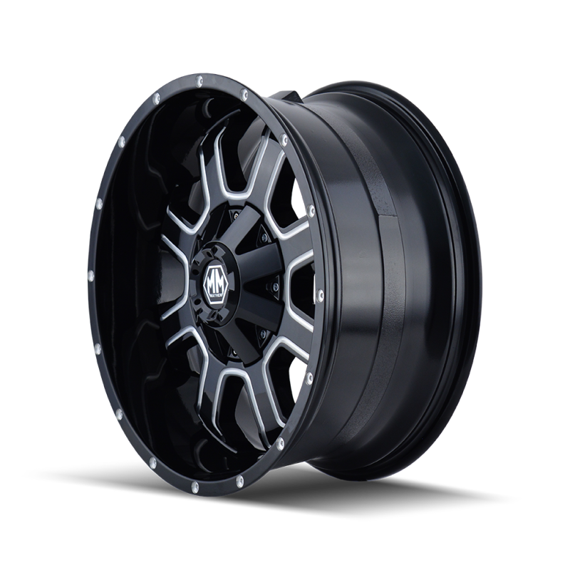 Mayhem 8103 Fierce 20x10 / 5x127 BP / -19mm Offset / 87mm Hub Black w/ Milled Spokes Wheel