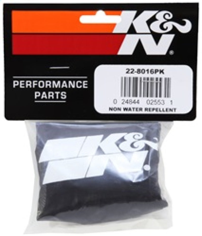 K&N Universal PreCharger Round Straight Air Filter Wrap Black