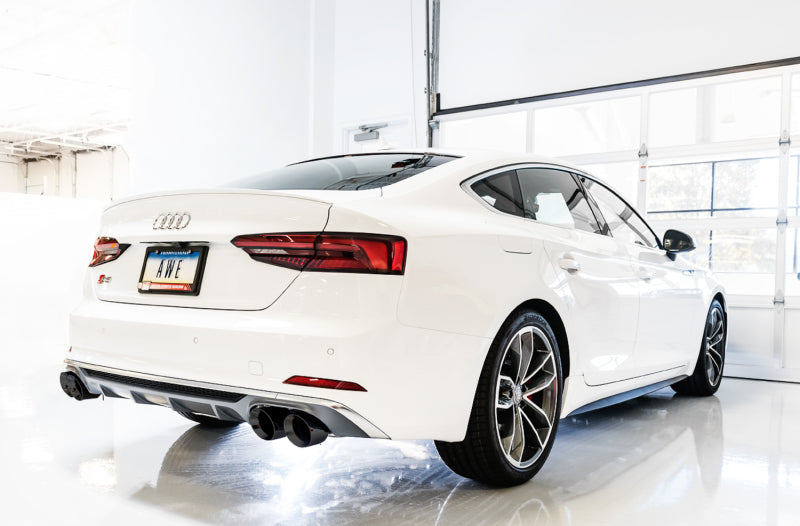 AWE Tuning Audi B9 S4 Track Edition Exhaust - Non-Resonated (Black 102mm Tips)