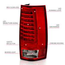 Load image into Gallery viewer, ANZO 2007-2014 Chevy Tahoe LED Taillight Plank Style Chrome With Red/Clear Lens