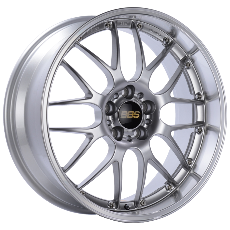 BBS RS-GT 20x8.5 5x120 ET15 Diamond Silver Center Diamond Cut Lip Wheel -82mm PFS/Clip Required