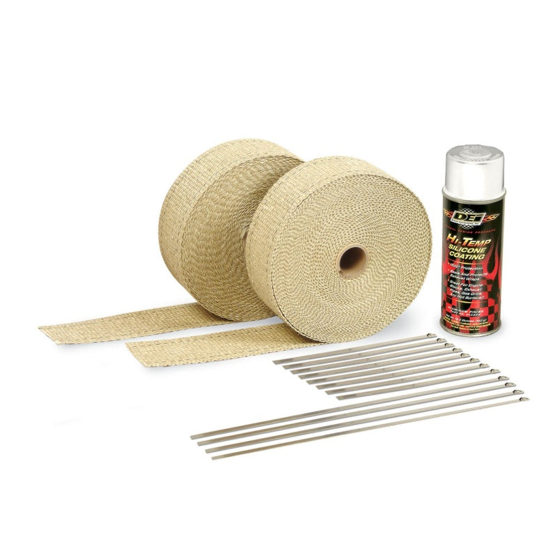 DEI Exhaust Wrap Kit - Tan Wrap and White HT