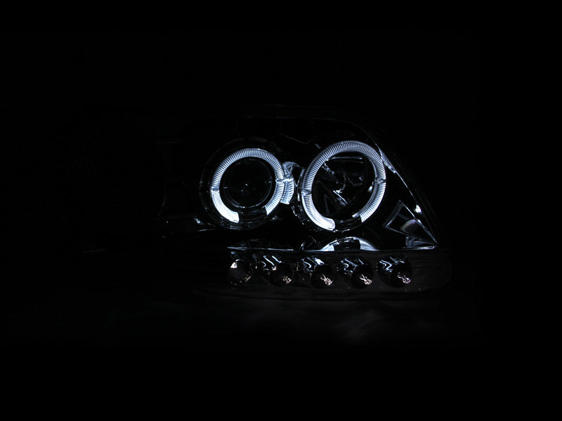 ANZO 1997.5-2003 Ford F-150 Projector Headlights w/ Halo and LED Chrome 1pc