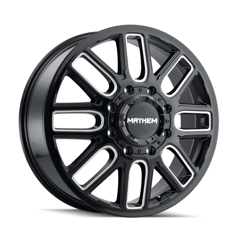 Mayhem 8107D Cogent Dually 22x8.25 / 8x200 BP / 115mm Offset / 142mm Hub Black w/Milled Spokes Wheel