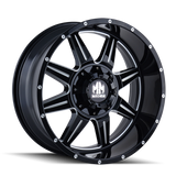 Mayhem 8100 Monstir 17x9 / 8x165.1 BP / -12mm Offset / 130.8mm Hub Black w/ Milled Spokes Wheel