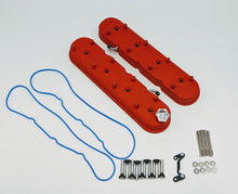 Load image into Gallery viewer, Granatelli 96-22 GM LS Tall Valve Cover w/Integral Angled Coil Mounts - Red Wrinkle (Pair)