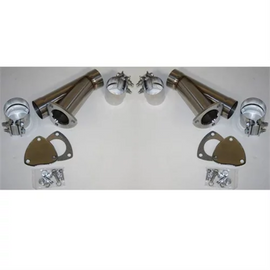 Granatelli 4.0in Stainless Steel Manual Dual Exhaust Cutout Kit w/Slip Fit & Band Clamps