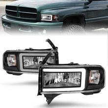 Load image into Gallery viewer, ANZO 94-02 Dodge RAM Crystal Headlight - w/ Light Bar Black Housing