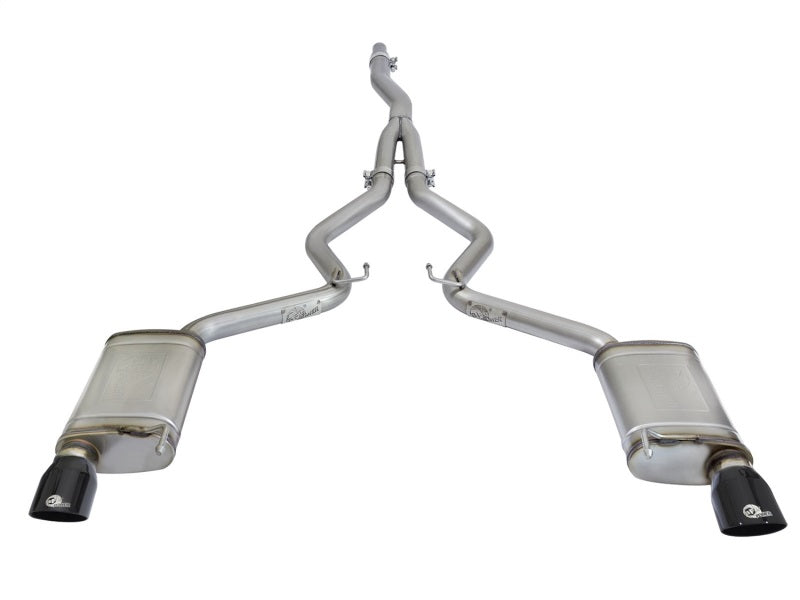 aFe MACHForce XP Exhausts Cat-Back SS-304 EXH w/ Black Tips 15-16 Ford Mustang EcoBoost 2.3L (t)