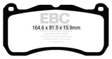 EBC 13-14 Ford Mustang 5.8 Supercharged (GT500) Shelby Redstuff Front Brake Pads