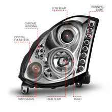 Load image into Gallery viewer, ANZO 2003-2007 Infiniti G35 Projector Headlights w/ Halo Chrome (CCFL) (HID Compatible)