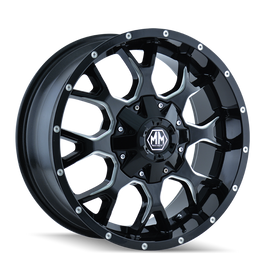 Mayhem 8015 Warrior 20x9 / 6x120 BP / 30mm Offset / 78.1mm Hub Black w/ Milled Spokes Wheel