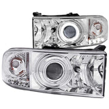 ANZO 1994-2001 Dodge Ram Projector Headlights w/ Halo Chrome