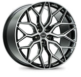 Vossen HF-2 21x10.5 / 5x112 / ET42 / Deep Face / 66.5 - Brushed Gloss Black Wheel