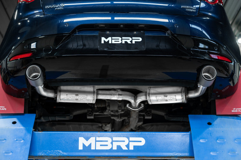 MBRP 19-23 Mazda 3 Hatchback T304SS 2.5in Axle-Back, Dual Rear Exit Street Profile