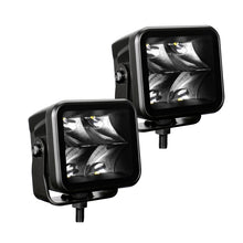 Load image into Gallery viewer, Go Rhino Xplor Blackout Series Cube LED Spot Light Kit (Surface/Threaded Stud Mnt) 2x2 - Blk (Pair)