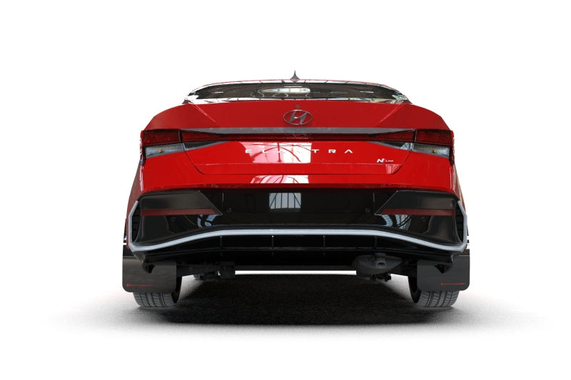 Rally Armor 24-26 Hyundai Elantra N/N Line Black Mud Flap w/White Logo