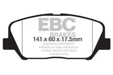 Load image into Gallery viewer, EBC 16+ Hyundai Veloster 1.6 Turbo Ultimax2 Front Brake Pads