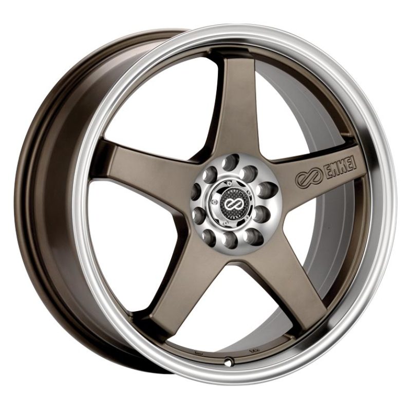 Enkei EV5 17x7 4x100/114.3 45mm Offset 72.6 Bore Diameter Matte Bronze w/ Machined Lip Wheel