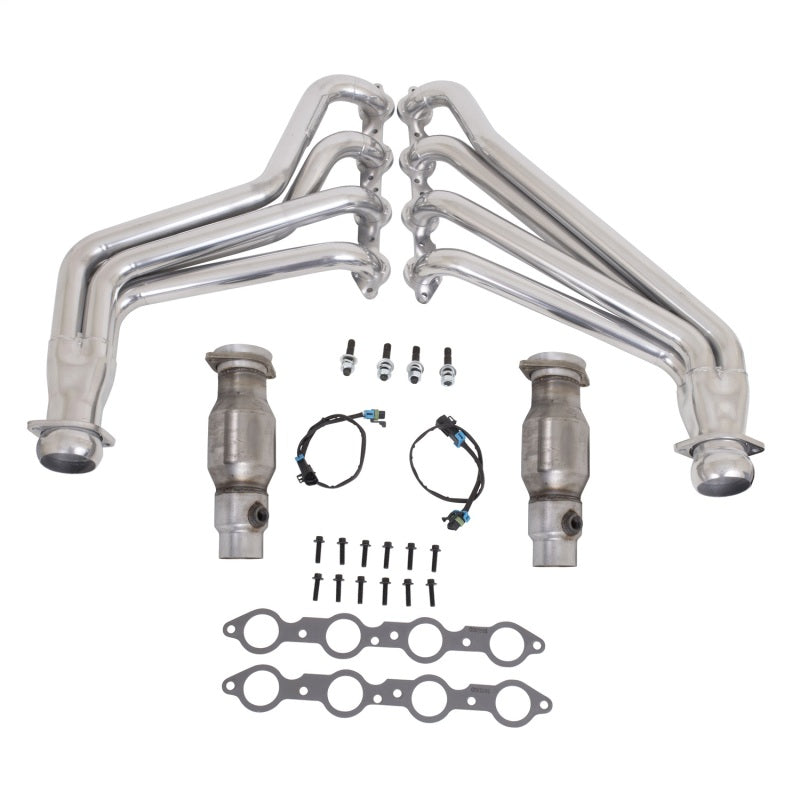 BBK 10-15 Camaro LS3 L99 Long Tube Exhaust Headers With Converters - 1-3/4 Silver Ceramic