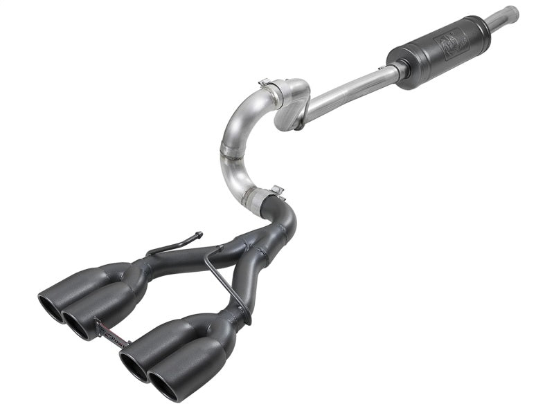 aFe Rebel Series 2.5in. 304 SS C/B Exhaust System 2018 Jeep Wrangler (JL) V6-3.6L - Black Tip