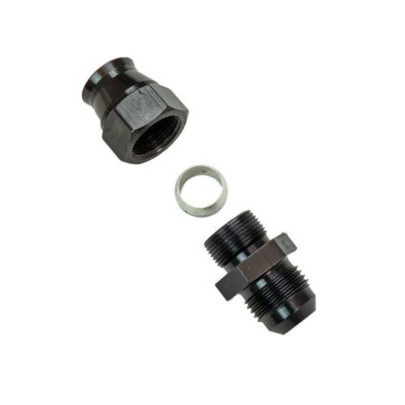 Moroso Aluminum Fitting Adapter 8AN Male to 1/2in Tube Compression - Black