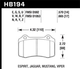 Hawk DTC-80 2000 Ford Mustang SVT Cobra R 5.4L Front Race Brake Pads