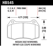 Load image into Gallery viewer, Hawk 2003-2004 Infiniti G35 (w/Brembo Brakes) HPS 5.0 Front Brake Pads