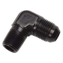 Load image into Gallery viewer, Russell Performance -6 AN to 3/8in NPT 90 Degree Flare to Pipe Adapter (Black)