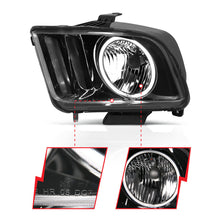 Load image into Gallery viewer, ANZO 2005-2009 Ford Mustang Crystal Headlights w/ Halo Black (CCFL)