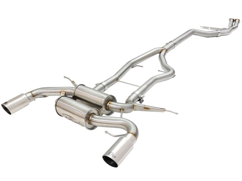 aFe MACHForce XP SS-304 Polish Tip 3.0in-2.5in Dia Cat Back Exhaust 11-13 BMW 335i (E90/E92) 3.0L