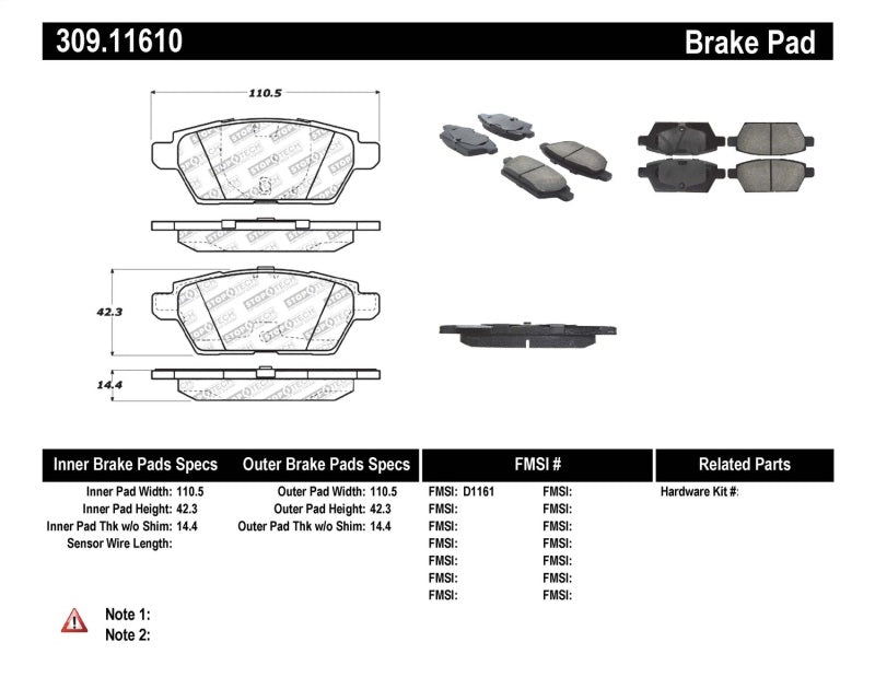 StopTech Performance 06-07 Mazdaspeed 6 Rear Brake Pads