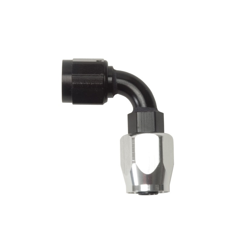 Russell Performance -10 AN Black/Silver 90 Degree Full Flow Hose End