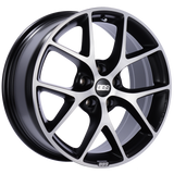 BBS SR 18x8 5x114.3 ET50 Satin Black Diamond Cut Face Wheel -82mm PFS/Clip Required