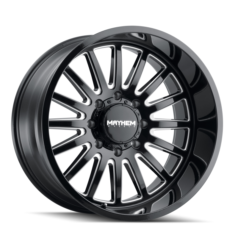 Mayhem 8114 Utopia 22x12 / 5x127 BP / -44mm Offset / 71.5mm Hub Black w/ Milled Spokes Wheel