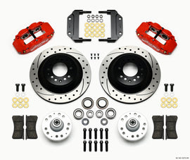 Wilwood Narrow Superlite 6R Front Hub & 1PC Rtr Kit 12.88in Drilled -Red Magnum Force Drop Spindle