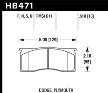 Load image into Gallery viewer, Hawk 66-72 Dodge Dart / 66-69 Pylmouth Barracuda HT-10 Race Front Brake Pads