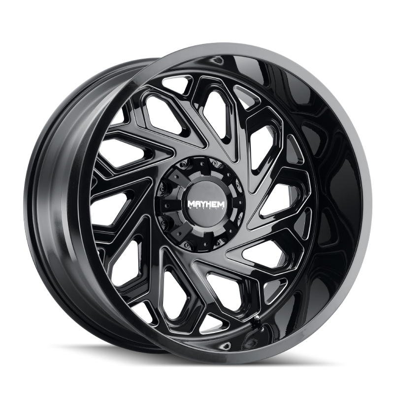 Mayhem 8112 Essex 20x9 / 8x170 BP / 0mm Offset / 125.2mm Hub Black w/ Milled Spokes Wheel