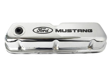 Load image into Gallery viewer, Ford Racing Ford Mustang Logo Stamped Steel Chrome Valve Covers