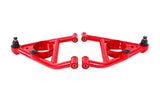 BMR 67-69 F-Body A-arms Lower, DOM Non-adjustable Polyurethane Bushings Front Bump Stops Red