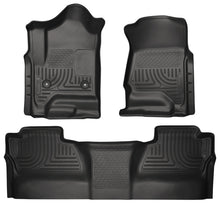 Load image into Gallery viewer, Husky Liners 14 Chevrolet Silverado/GMC Sierra WeatherBeater Black Front &amp; 2nd Seat Floor Liners