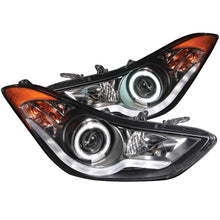 Load image into Gallery viewer, ANZO 2011-2014 Hyundai Elantra Projector Headlights w/ Halo Black (CCFL)