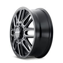 Load image into Gallery viewer, Mayhem 8107D Cogent Dually 20x8.25 / 8x200 BP / 115mm Offset / 142mm Hub Black w/Milled Spokes Wheel