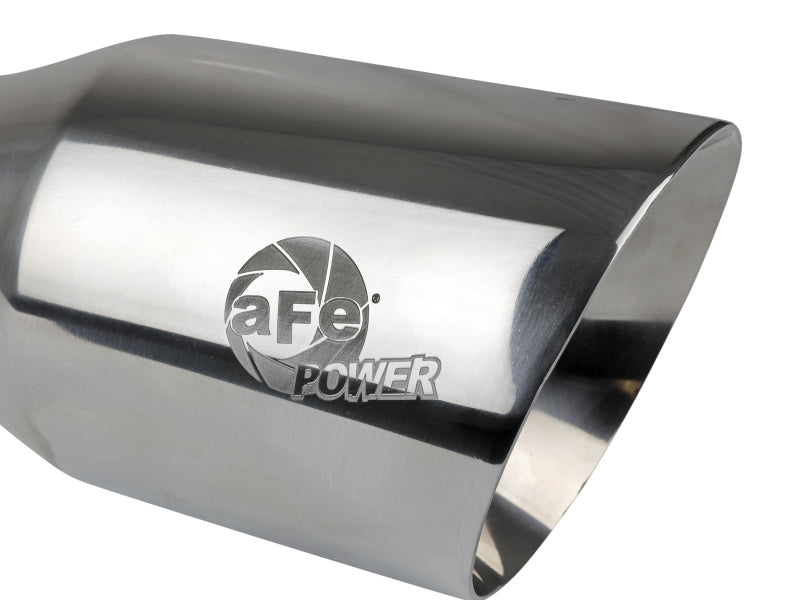 aFe MACH Force-Xp Univ 304 SS Double-Wall Clamp-On Exhaust Tip - Polished - 3in Inlet - 4.5in Outlet