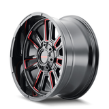 Mayhem 8115 Apollo 20x9 / 8x165.1 BP / 18mm Offset / 125.2mm Hub Black w/ Prism Red Wheel